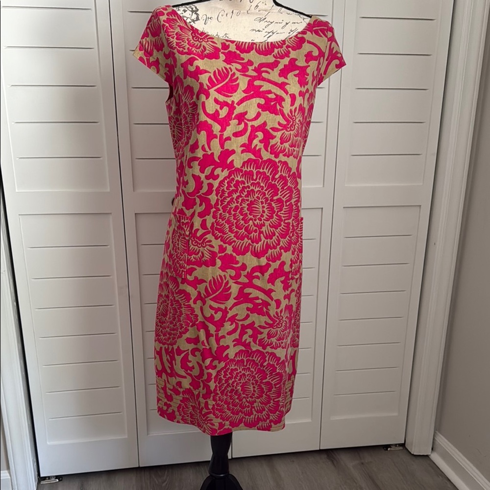 Eliza J Pink Sheath Dress with Cap Dolman Sleeves